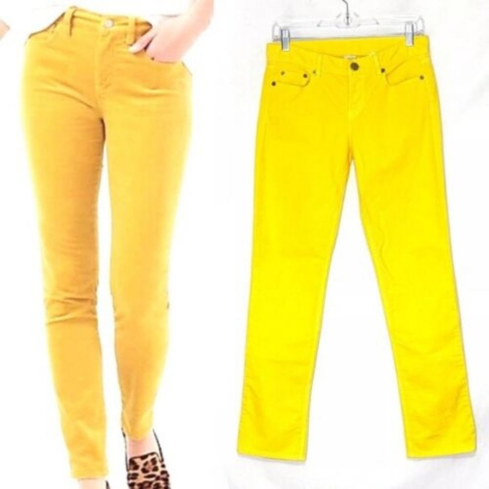J. CREW Womens Yellow City Fit Straight Leg Corduroy Pants Size 32R